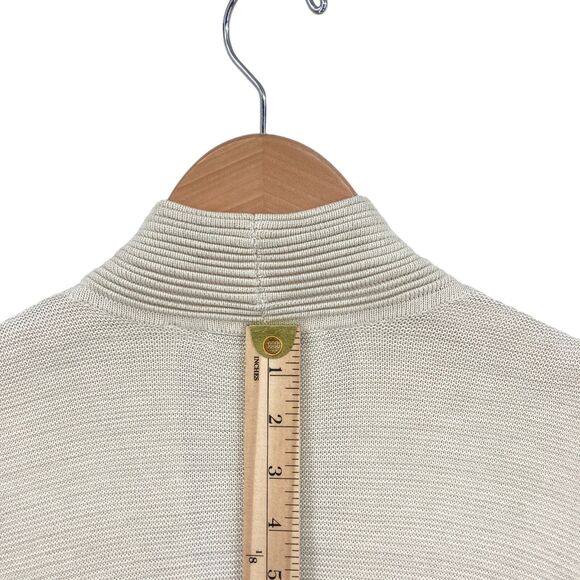 Classiques Entier Cardigan Sweater Womens Small Beige Silk Sleeveless Tie Front - Picture 13 of 14